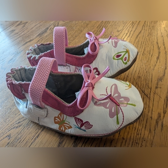 Robeez leather butterfly baby shoes Sz 6-12 months - Picture 5 of 7